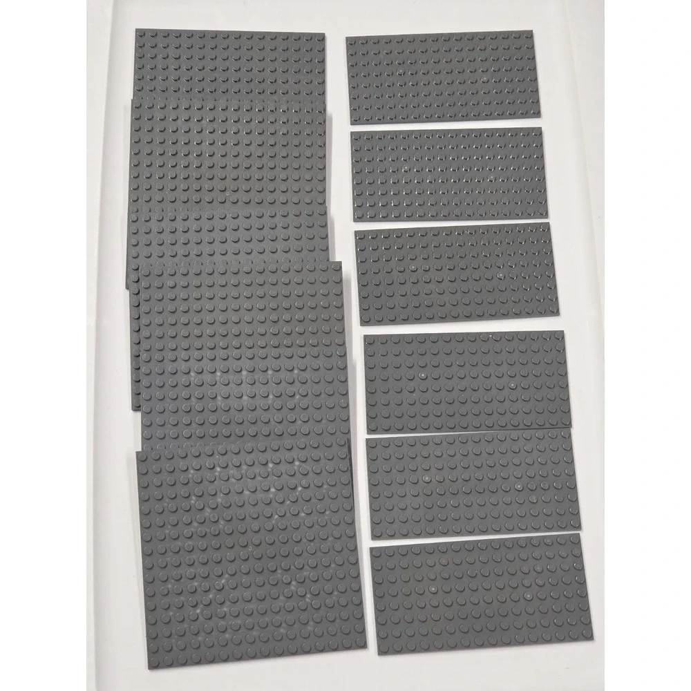 Lego Dark Bluish Gray 16x16 8x16 Base Plates Baseplates 12 Pc Genuine Lot